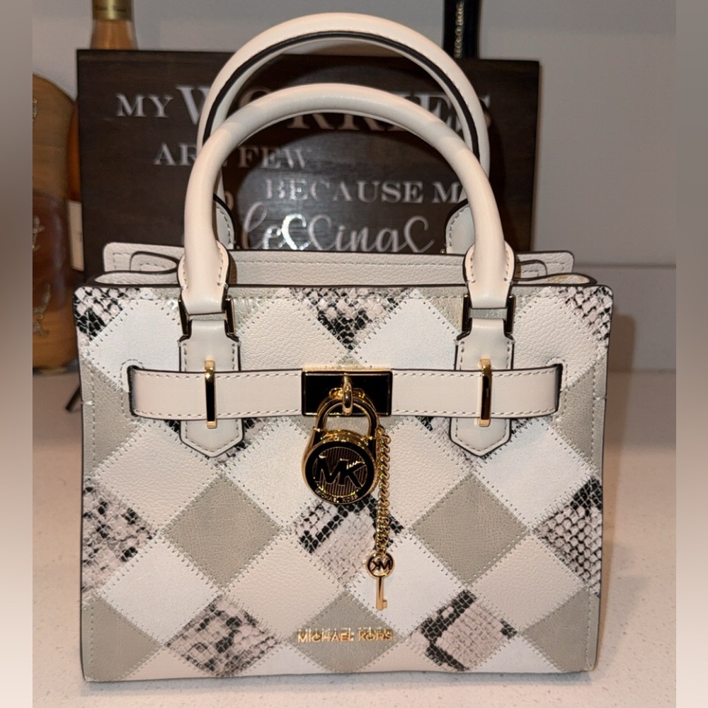 Hamilton Snake embossed Crossbody with Lock and Key
